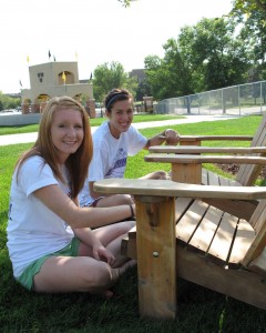 Cassie Faust and Amanda Iverson both '13 sand chairs in FTS by Kelly J. Nelson '10