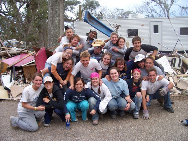 Swenson and other Gustavus students volunteered in Mississippi after Hurricane Katrina.